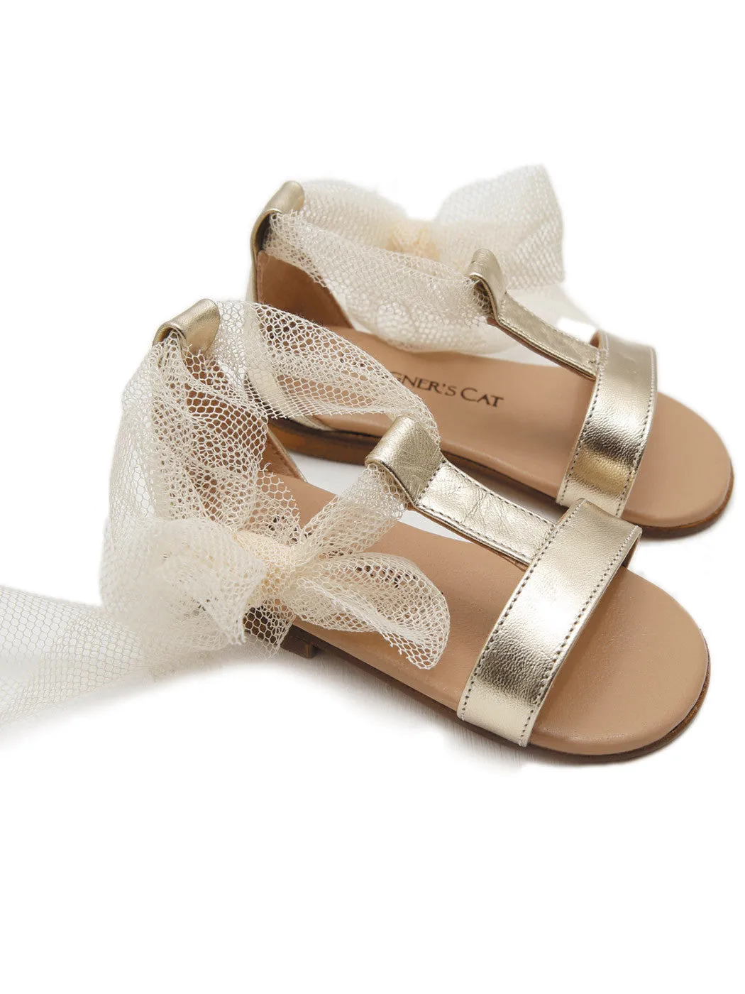 Baptismal Baby sandal for girl - POETIQUE Gold
