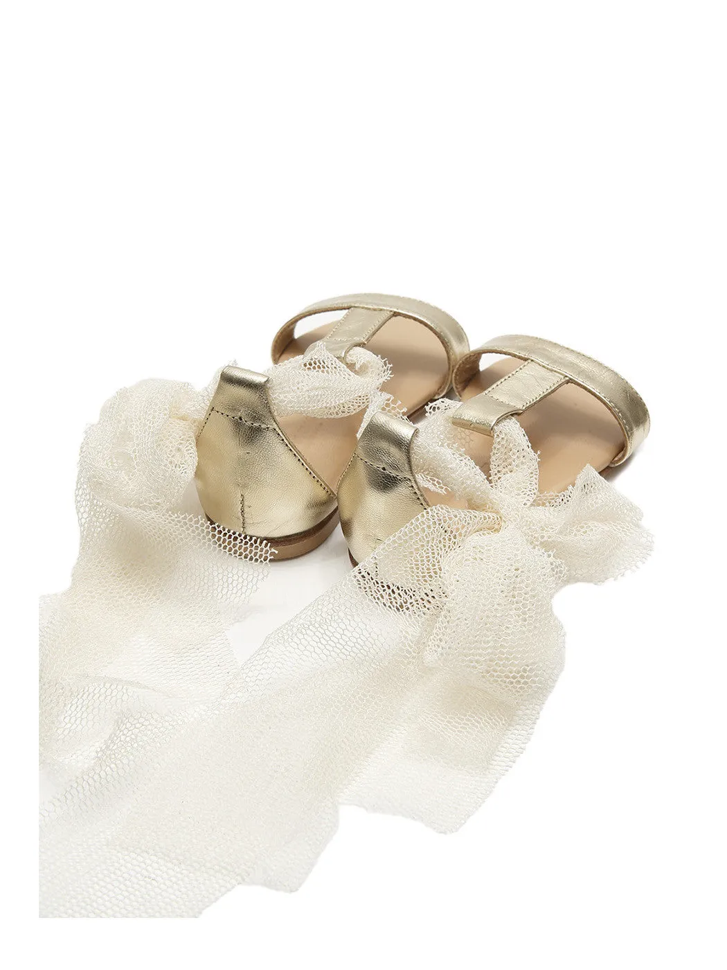 Baptismal Baby sandal for girl - POETIQUE Gold