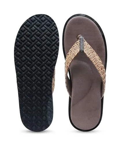 DIA ONE Orthopedic Sandal RUBBER Sole MCP Insole Pain Relief Diabetic Footwear for Women (Dia_96_BR Size 7-26 cm)