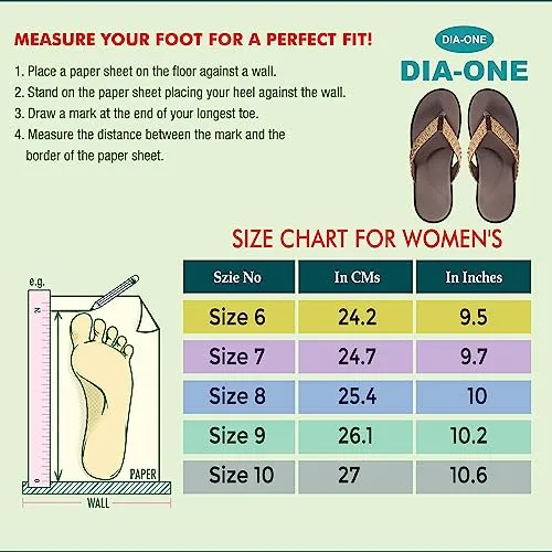 DIA ONE Orthopedic Sandal RUBBER Sole MCP Insole Pain Relief Diabetic Footwear for Women (Dia_96_BR Size 7-26 cm)