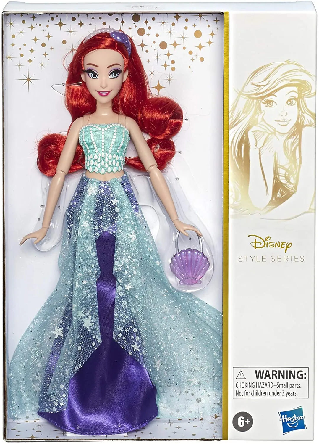 Disney Princess Style Series, Ariel Doll in Contemporary Style with Purse & Shoes