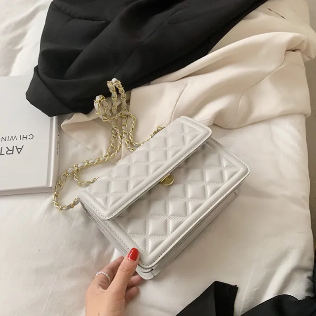 Hani Women's Small Luxury Leather Flap Handbag With Chain