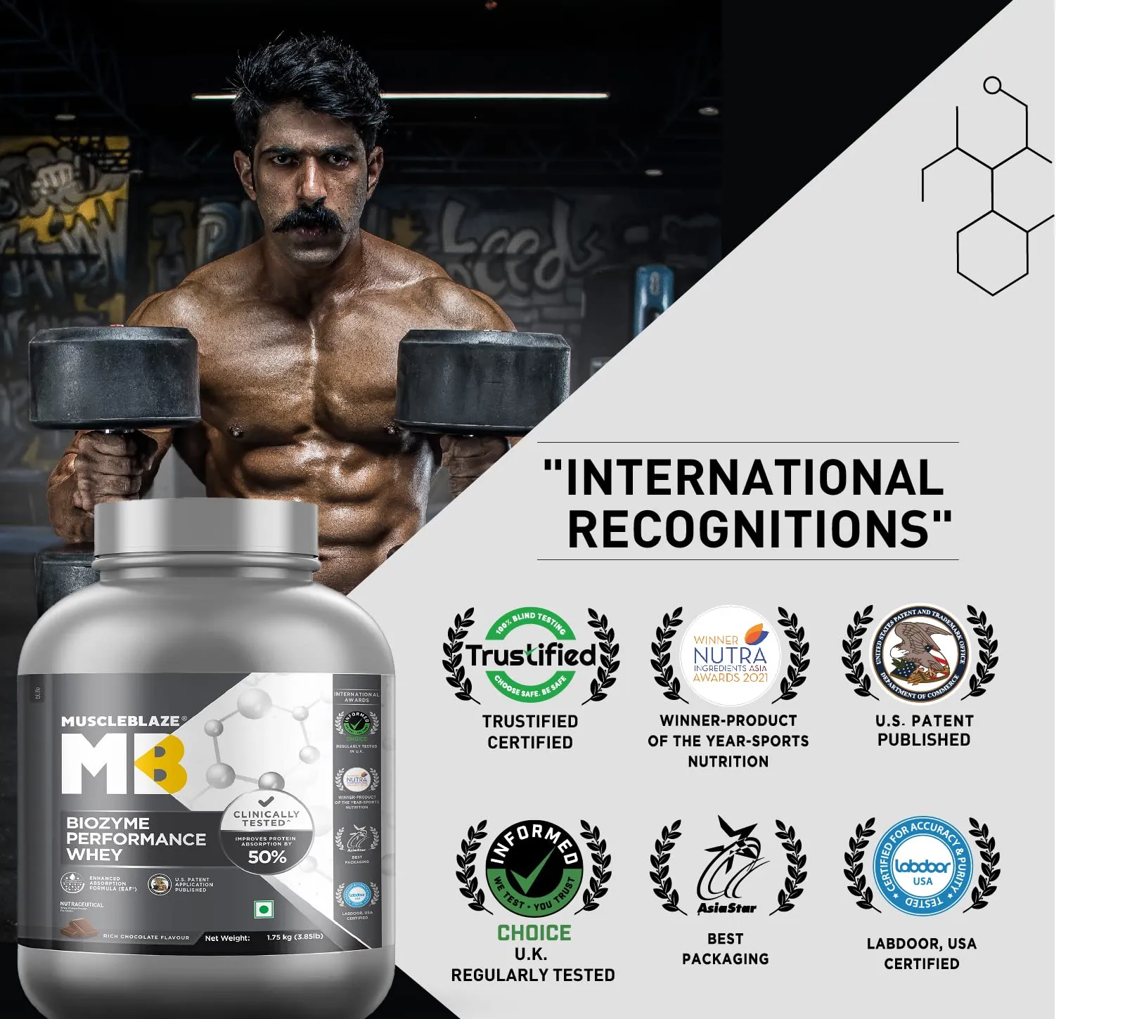 MuscleBlaze Biozyme Performance Whey, 2 kg (4.4 lb), Rich Chocolate