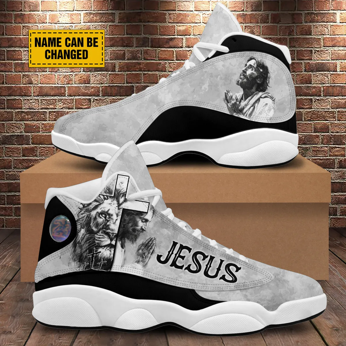 Personalized Jesus And Lion J13 Shoes - Lion Of Judah Shoes - Jesus Shoes