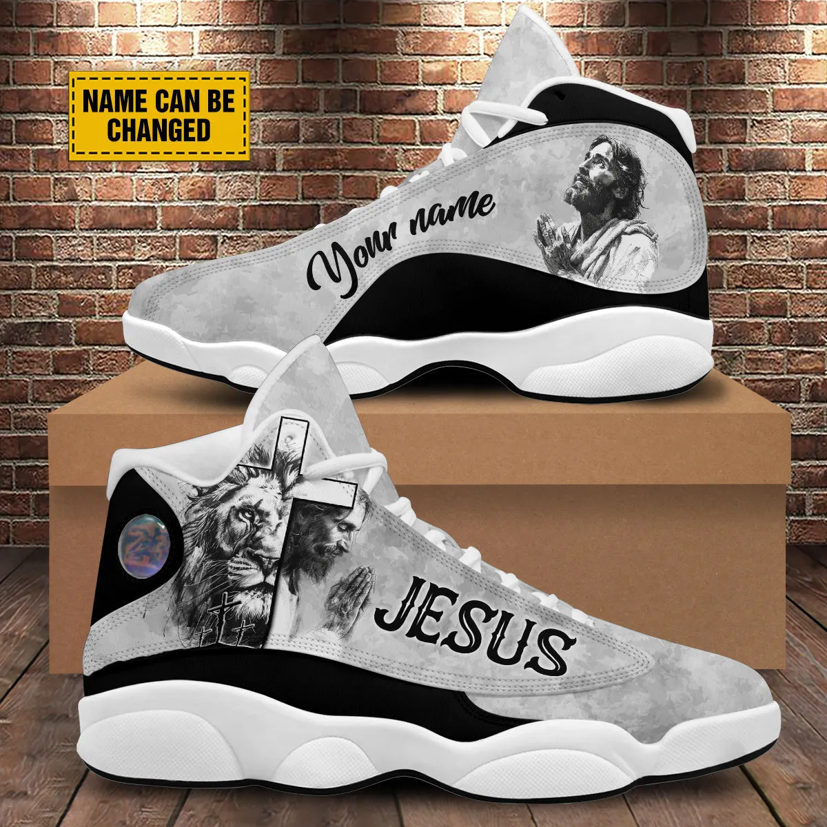Personalized Jesus And Lion J13 Shoes - Lion Of Judah Shoes - Jesus Shoes