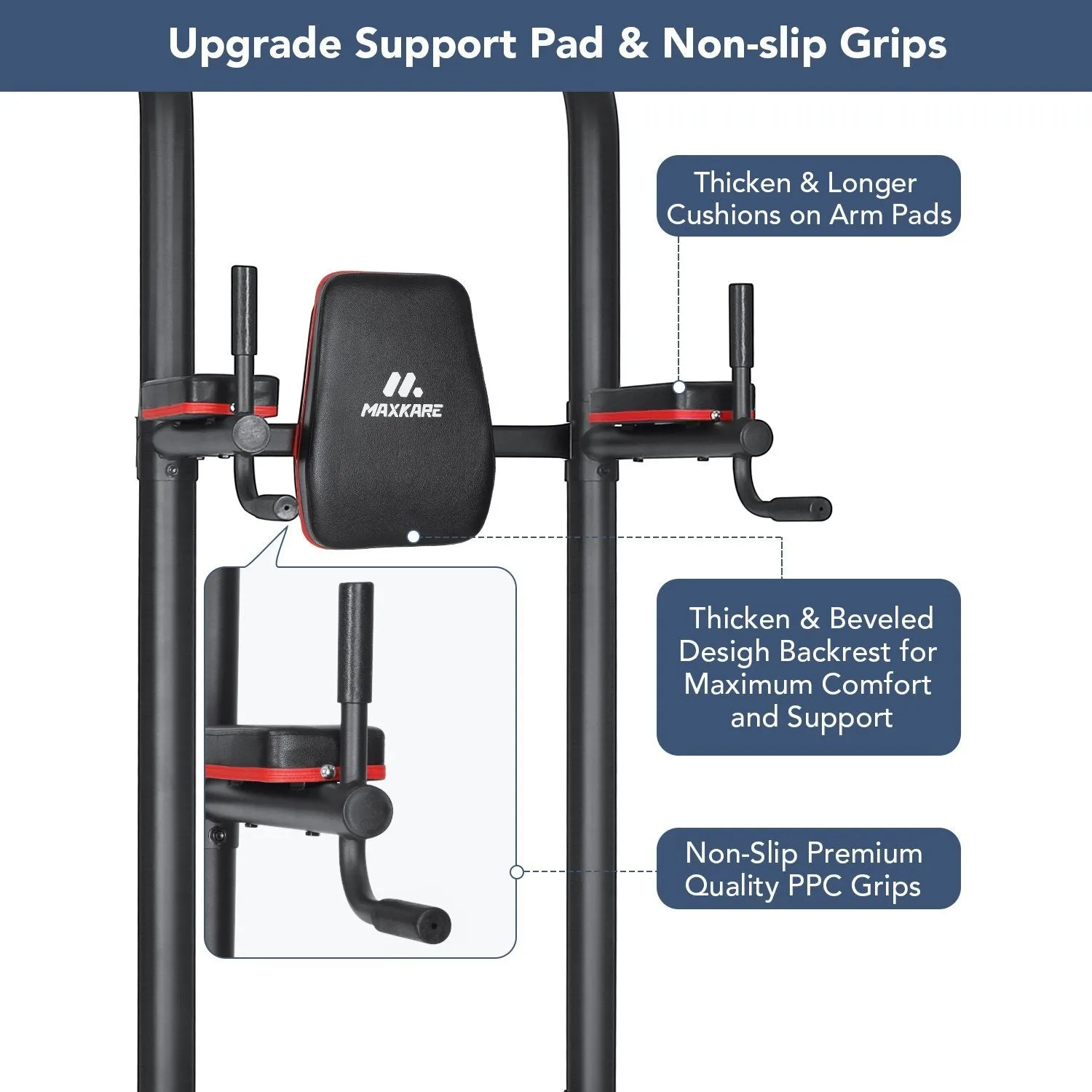 Power Tower Pull Up Bar Dip Station Strength Training Workout Equipment for Professional Home Gym with 420 Lbs Capacity