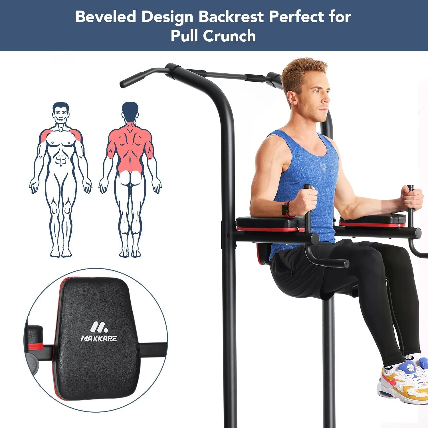 Power Tower Pull Up Bar Dip Station Strength Training Workout Equipment for Professional Home Gym with 420 Lbs Capacity