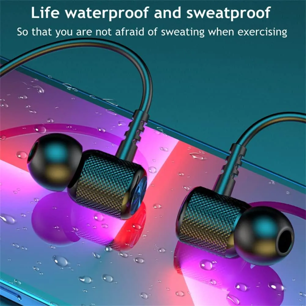 Wireless Earbuds Bluetooth 5.2 Headphones Neck Hanging with Microphone
